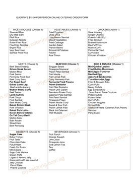 Menu Order Form