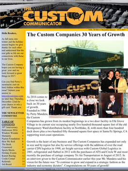 The Custom Companies 30 Years of Growth
