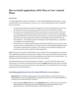 APK Files) on Your Android Phone