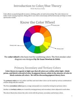 Know the Color Wheel Primary Color