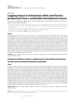 Logging Impact on Amazonian White-Sand Forests