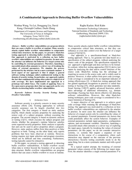 A Combinatorial Approach to Detecting Buffer Overflow Vulnerabilities