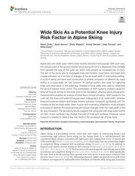 Wide Skis As a Potential Knee Injury Risk Factor in Alpine Skiing