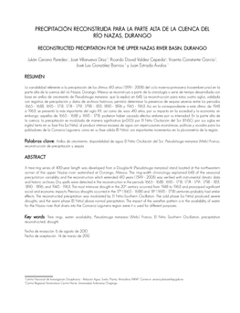 Precipitación Reconstruida Para La Parte Alta De La Cuenca Del Río Nazas, Durango