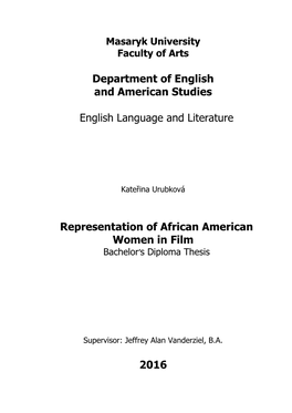 Department of English and American Studies English Language And