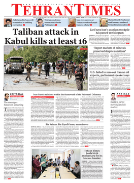 Taliban Attack in Kabul Kills at Least 16