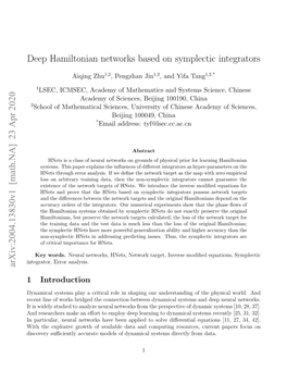 Deep Hamiltonian Networks Based on Symplectic Integrators Arxiv
