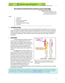 Nerve Block of Lateral Femoral Cutaneous Nerve of the Thigh