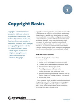 Circular 1 Copyright Basics