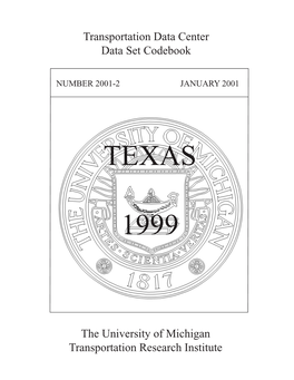 Texas 1999 Motor Vehicle Accident Codebook