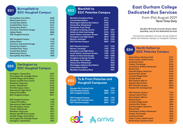 East Durham College Dedicated Bus Services