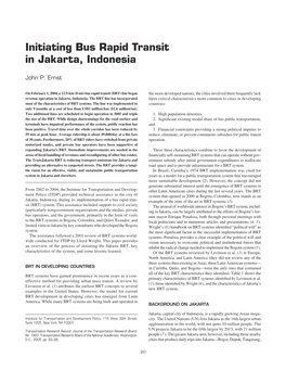 Initiating Bus Rapid Transit in Jakarta, Indonesia