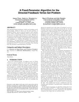 A Fixed-Parameter Algorithm for the Directed Feedback Vertex Set Problem