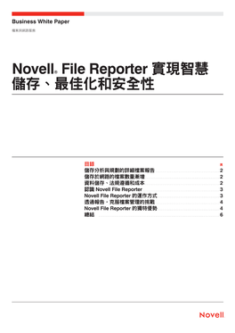 Novell® File Reporter 實現智慧儲存