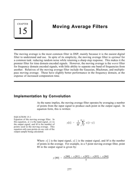 Moving Average Filters