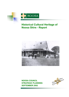 Historical Cultural Heritage of Noosa Shire - Report