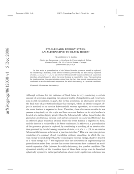 Arxiv:Gr-Qc/0612030 V1 5 Dec 2006