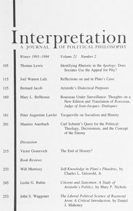 Interpretation: a Journal of Political Philosophy