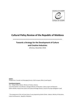 Cultural Policy Review of the Republic of Moldova