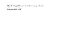CCS Anti-Xenophobia Research and Community Outreach