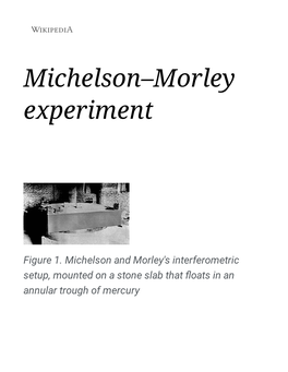 Michelson–Morley Experiment