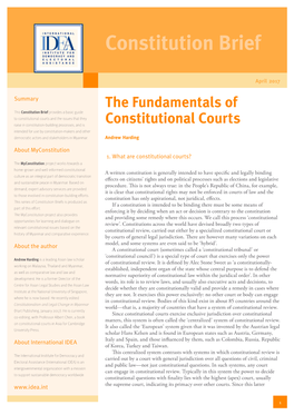 The Fundamentals of Constitutional Courts