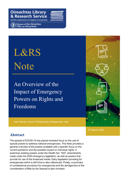 L&RS Note | an Overview of the Impact of Emergency Powers On