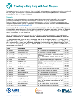 Traveling to Hong Kong with Food Allergies