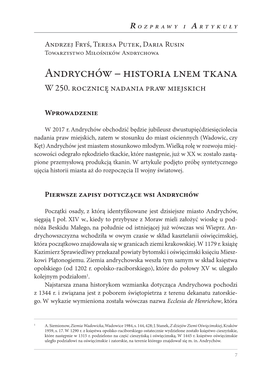 Andrychów – Historia Lnem Tkana W 250