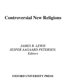 Controversial New Religions