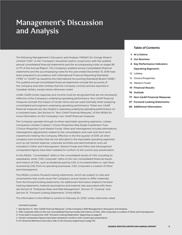 Management's Discussion and Analysis