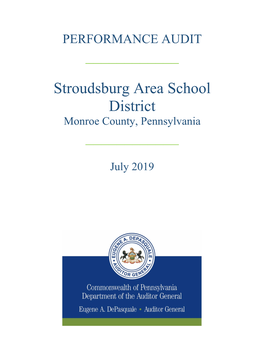 Stroudsburg Area School District Monroe County, Pennsylvania ______