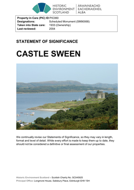 Castle Sween Statement of Significance