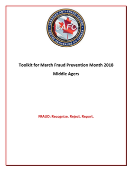 Toolkit for March Fraud Prevention Month 2018 Middle Agers