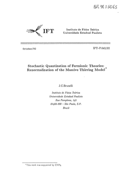 Stochastic Quantization of Fermionic Theories: Renormalization of the Massive Thirring Model