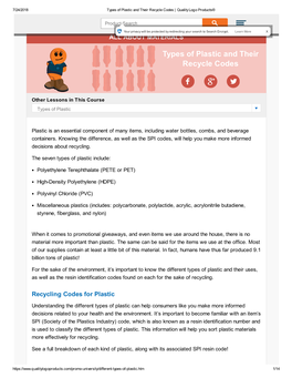 Types of Plastic and Their Recycle Codes | Quality Logo Products®