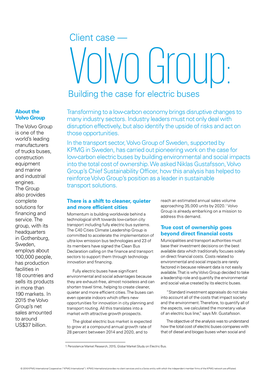 Volvo Group: Building the Case for Electric Buses