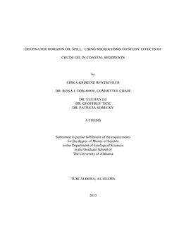 Deepwater Horizon Oil Spill: Using Microcosms to Study Effects Of