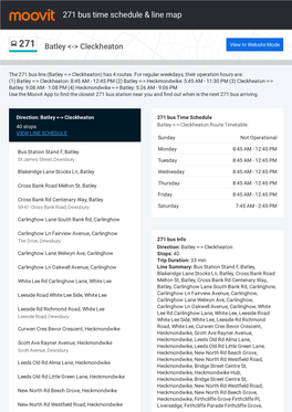 271 Bus Time Schedule & Line Route