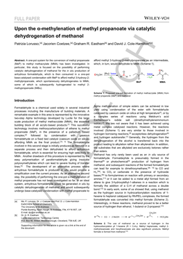 FULL PAPER Upon the Α-Methylenation of Methyl