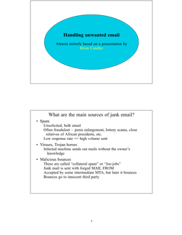 Handling Unwanted Email What Are the Main Sources of Junk Email?