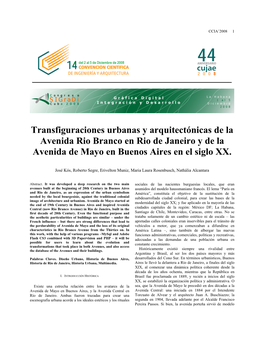 Transfiguraciones Urbanas Y Arquitectónicas De La Avenida Rio Branco En Rio De Janeiro Y De La Avenida De Mayo En Buenos Aires En El Siglo XX