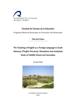 The Teaching of English As a Foreign Language in South Morocco (Tinghir Province): Descriptive and Analytical Study of Middle School and Secondary