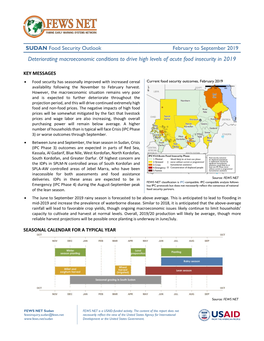 Sudan Food Security Outlook Report