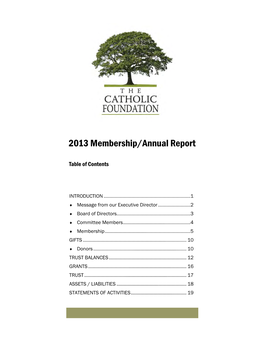 2013 Membership/Annual Report