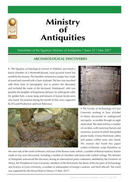 Newsletter Egyptian Ministry of Antiquities No. 12