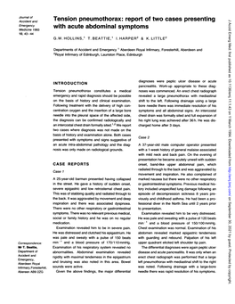 Report of Two Cases Presenting with Acute Abdominal Symptoms