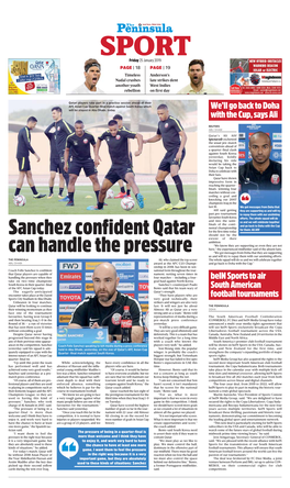 Sanchez Confident Qatar Can Handle the Pressure