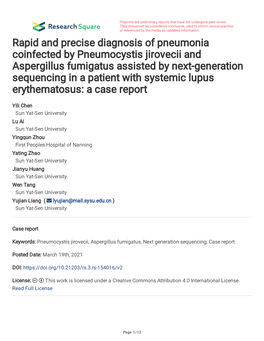 Rapid and Precise Diagnosis of Pneumonia Coinfected By