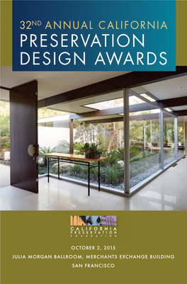 32Nd Annual California Preservation Design Awards